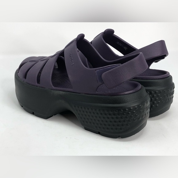 Crocs Women’s Stomp Fisherman Sandal 209938 Purple Black - Size 7 - Picture 4 of 10